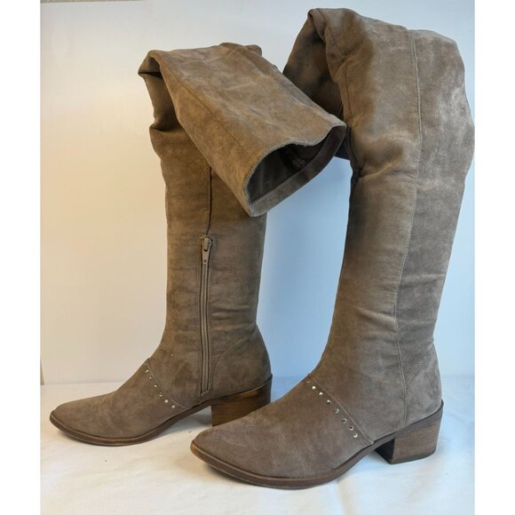 Report Zaria Women's Size 8 Light Brown Over The Knee Dressy Tall Stretchy Sock - Picture 6 of 16